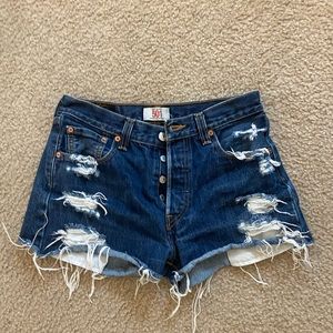 Levi’s 501 Button Fly Distressed Jean Shorts